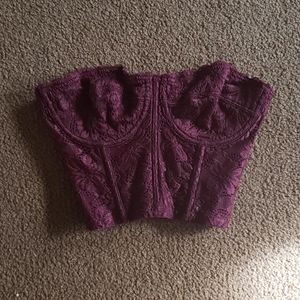 Maroon lace corset